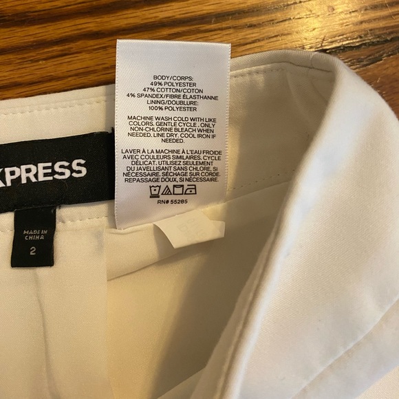 Express Ivory A-Line Structured High Waisted Skirt - Picture 10 of 10